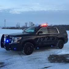 Police car with flashing lights